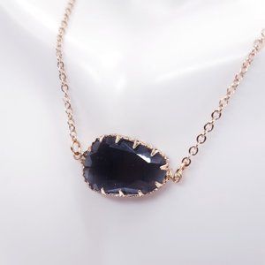 Grey | Gold | Faux Cat Eye | Glass Pendant | Necklace | Quality | Non Tarnish